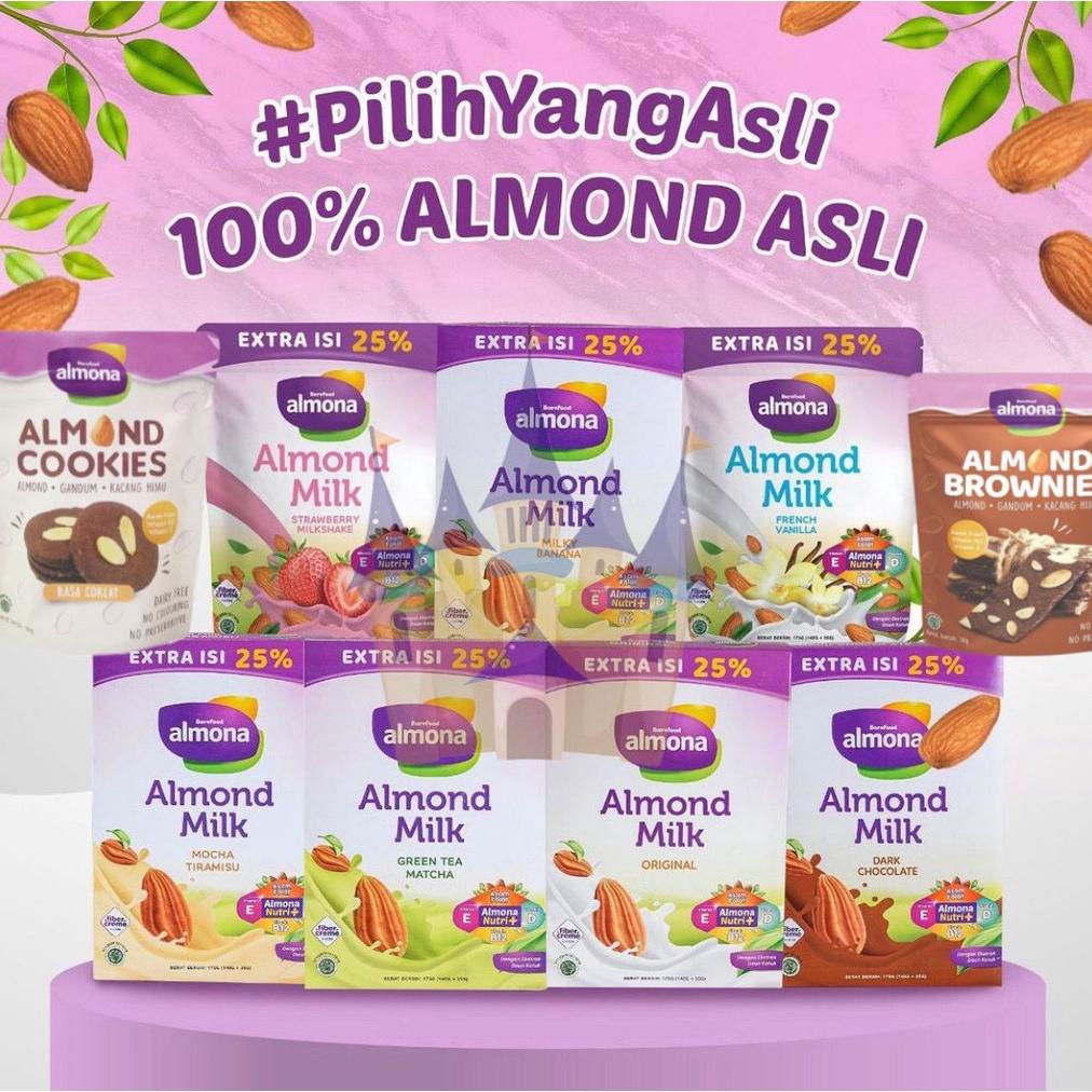 

Castle - Almona Susu Almond Original Chocolate Milky Mocha Tiramisu GreenTea Strawberry MilkShake FrenchVanilla Cookies BrowniesChips AsiBooster