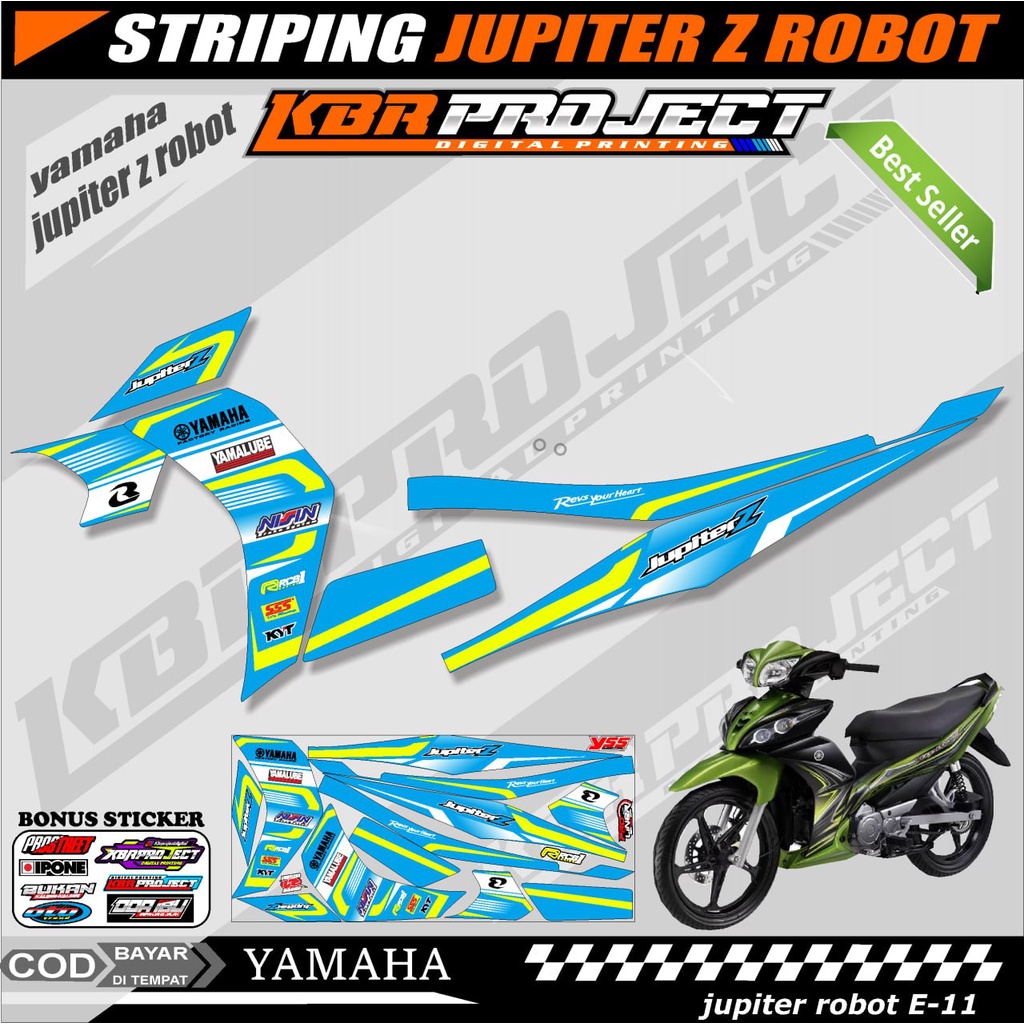 JUPITER Z ROBOT 2003 STIKER MOTOR KEREN Stiker Striping JUPITER Z ROBOT 2003 Lis Variasi Stiker Moto