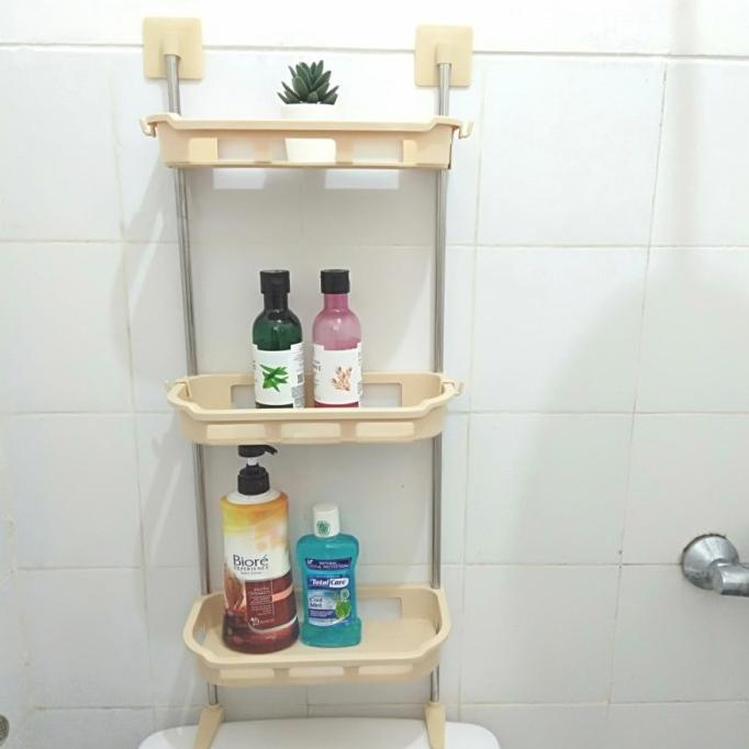 Rak Toilet 3 Susun Rak Closet Sabun Organizer Kamar Mandi Plastik