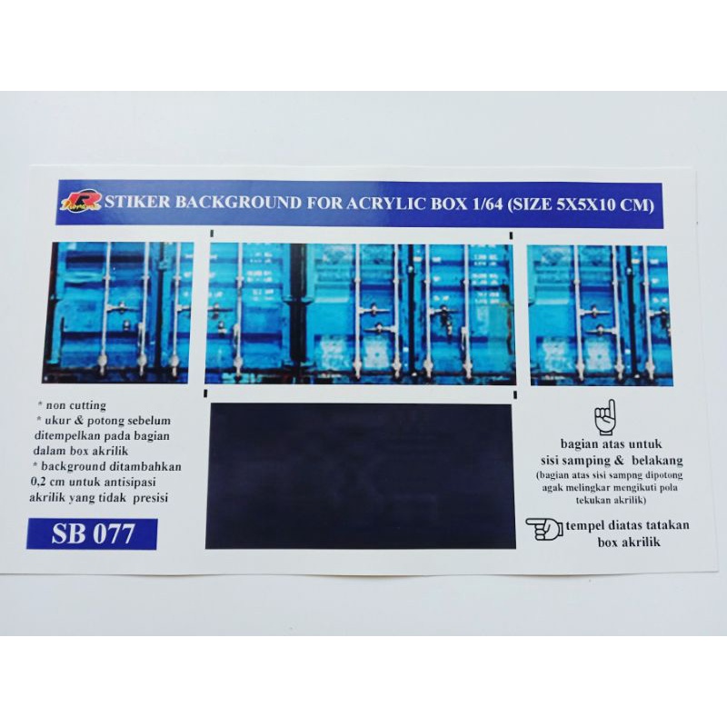 Stiker Background Kotak Akrilik 1/64 SB077 Container