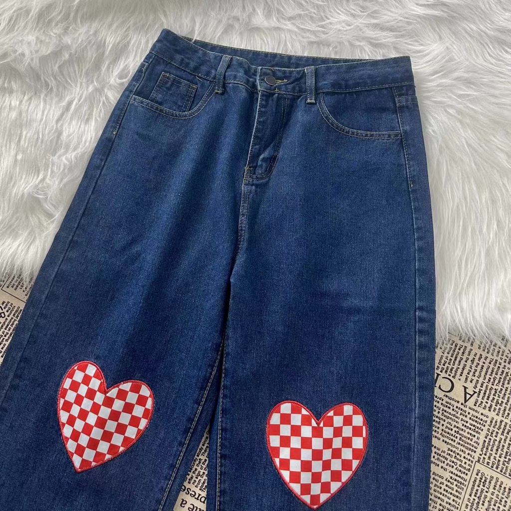 LOVE Jeans Kulot / Highwaist Loose Celana Jeans Wanita Street Style