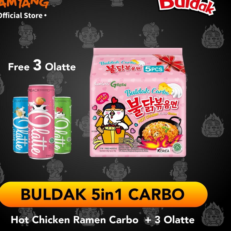 

♚ 5 in 1 Samyang Carbonara + 3 Olatte ☞