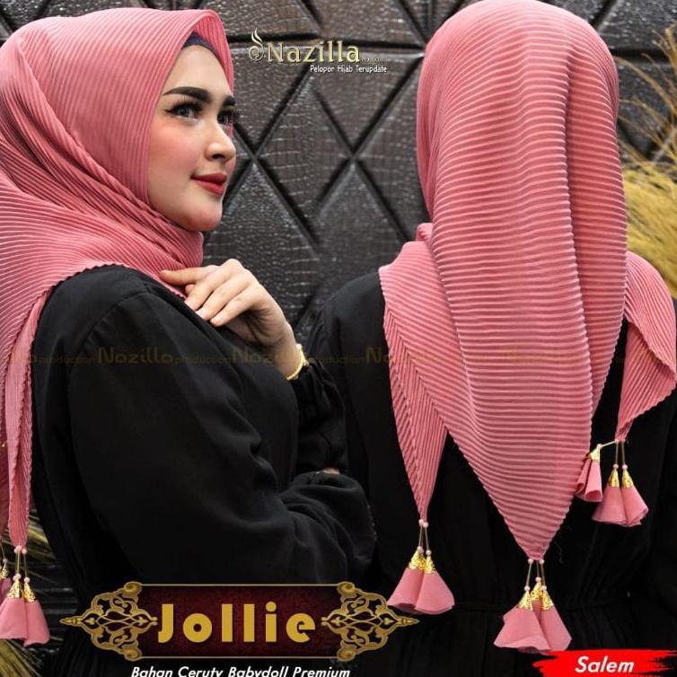 [PKR.17Ma23ᴱ] jilbab segiempat plisket pastan tasel bunga pom pom 130x 130cm motif dan polos