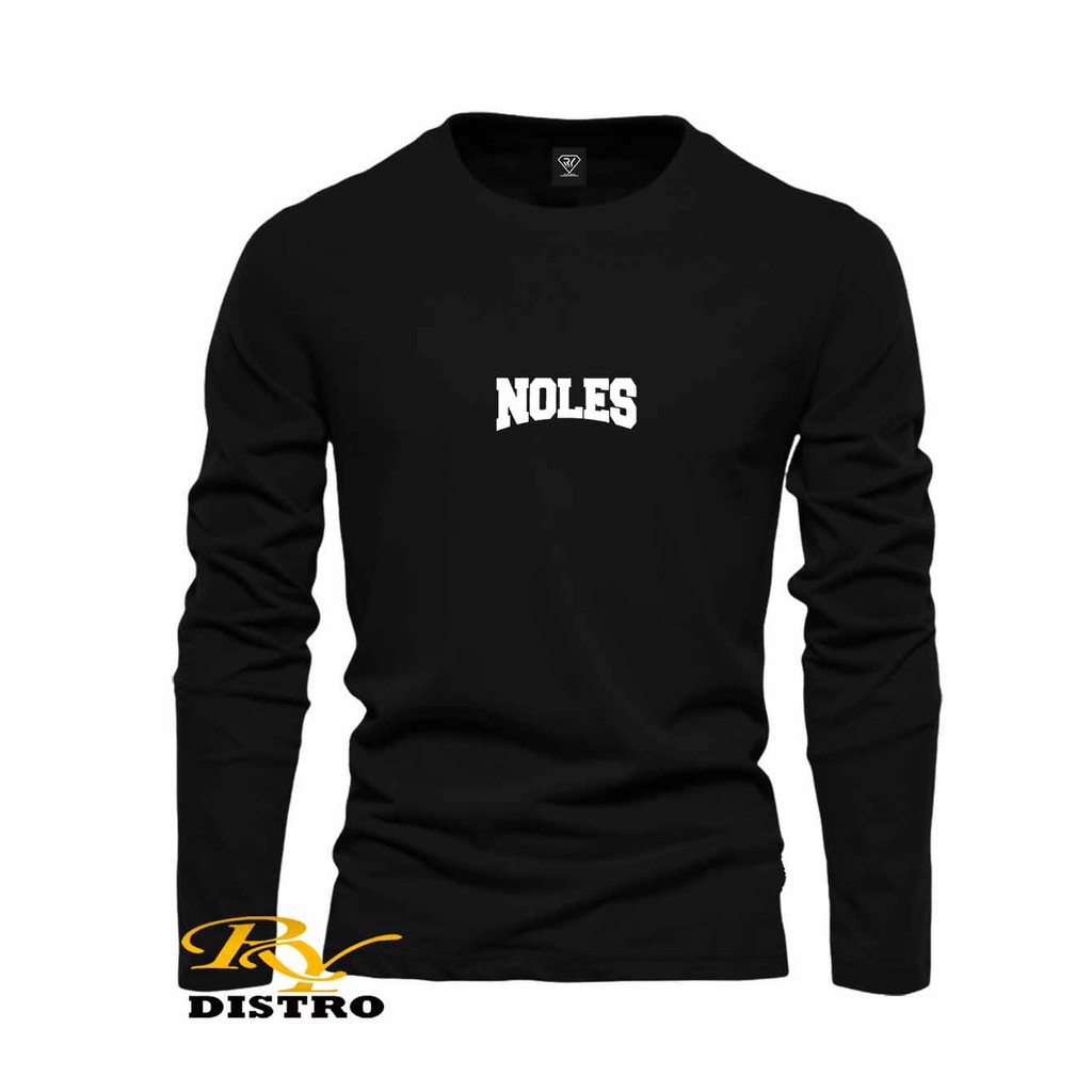 Rydistro -  Kaos Pria Keren Lengan Panjang Noles Putih - Kaos Distro premium