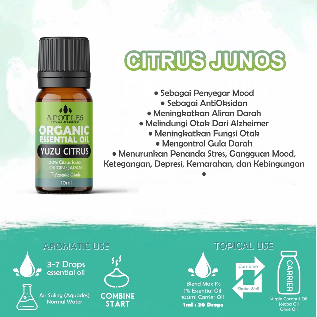 Yuzu Citrus Essential Oil - Minyak Aromaterapi Jeruk Yuzu Jepang 10ml