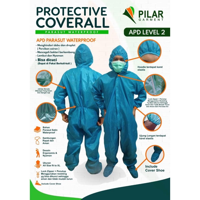 DISKON Anti Air Bisa Dicuci Hazmat Baju APD Corona Anti Virus Level 2 MURAH