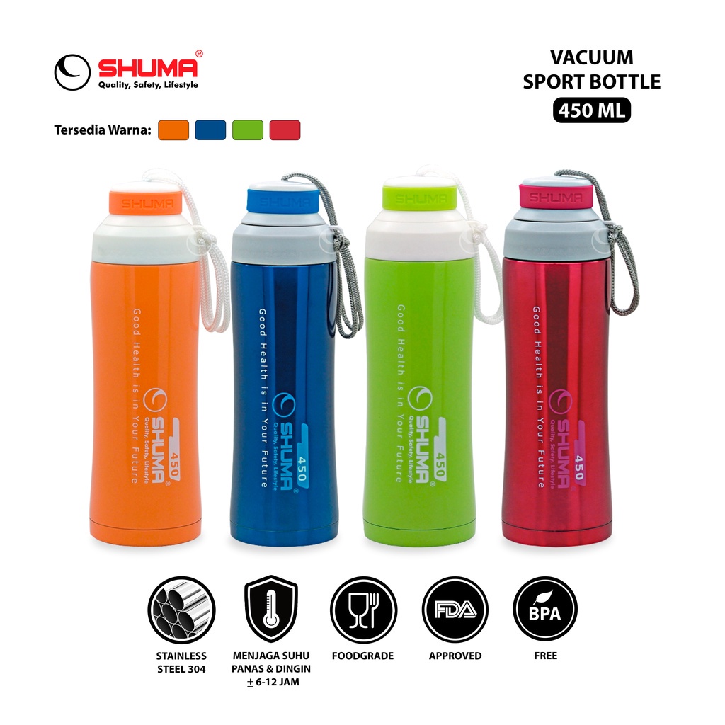 SHUMA Termos Air Shuma BOTOL SPORT HD 450ML Air Panas Dan Dingin High Quality
