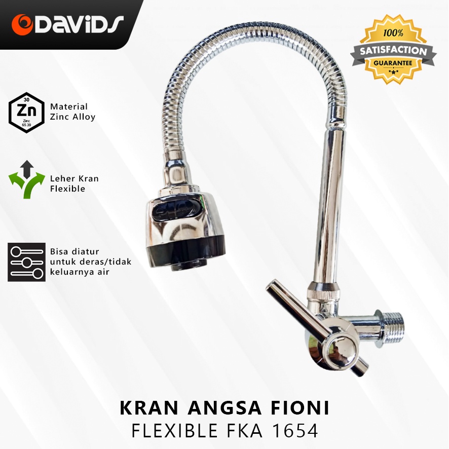 Kran Angsa Fleksibel Dapur Keran Cuci Piring Flexible Wastafel Dinding Engkol Fioni 1654