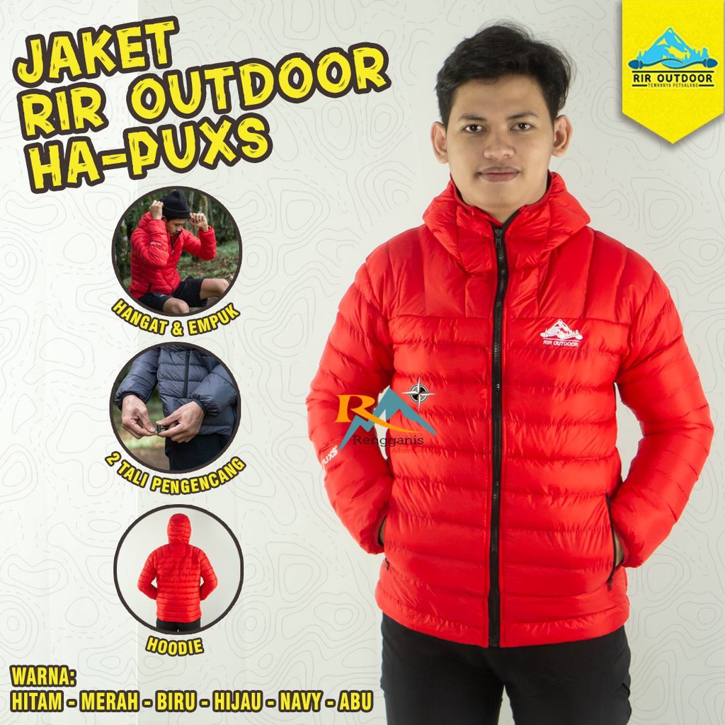 Jaket Gunung Dacron MERK RIR OUTDOOR Puffer HA-PUXS Jaket Hiking Outdoor Hapuxs