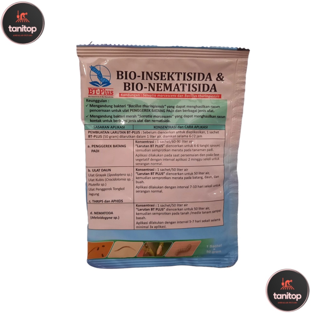 BT Plus 50 Gram Insektisida Ulat Grayak Ampuh