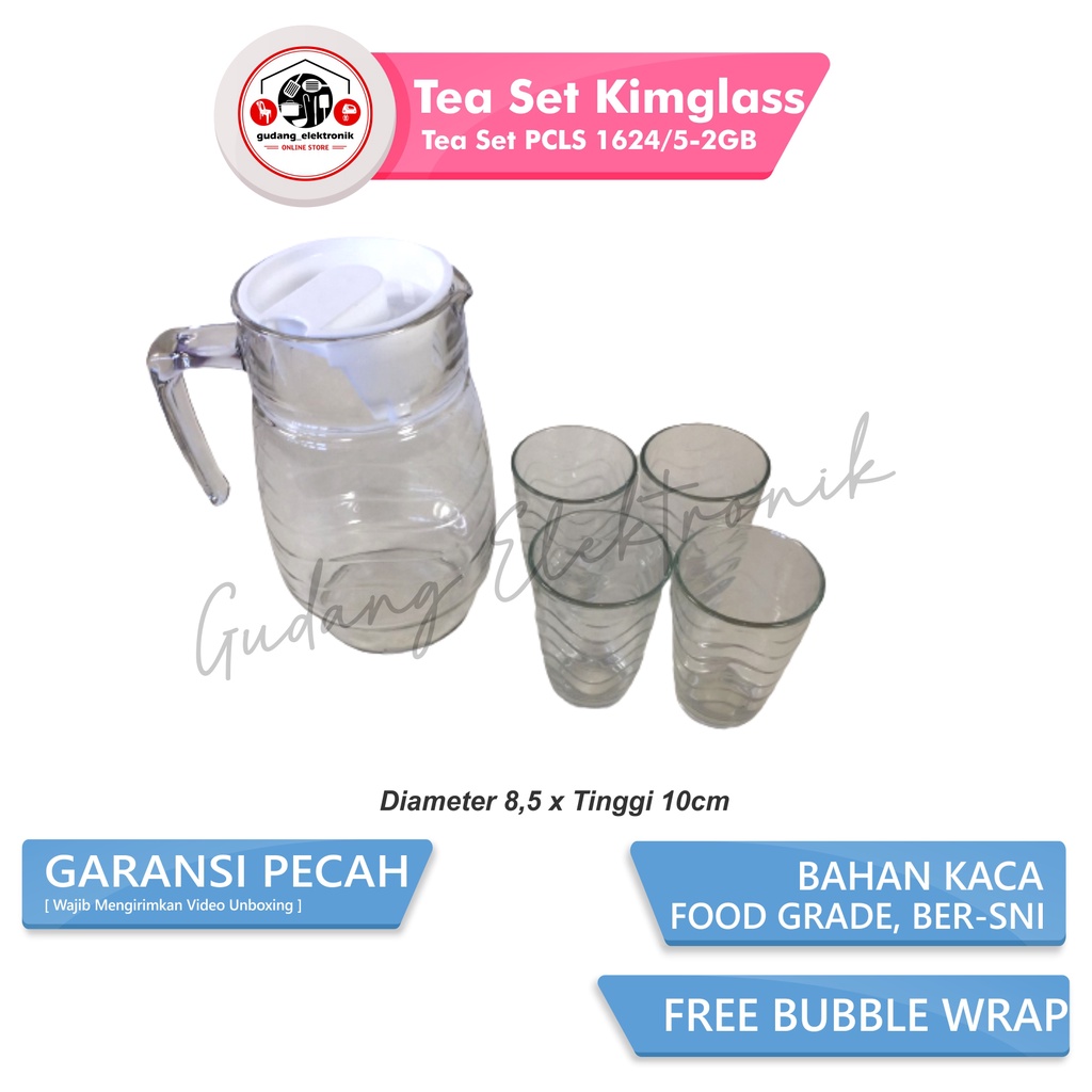 Kimglass Tea Set Tea Pot Set Kimglass Wave PCLS 1624/5-2GB