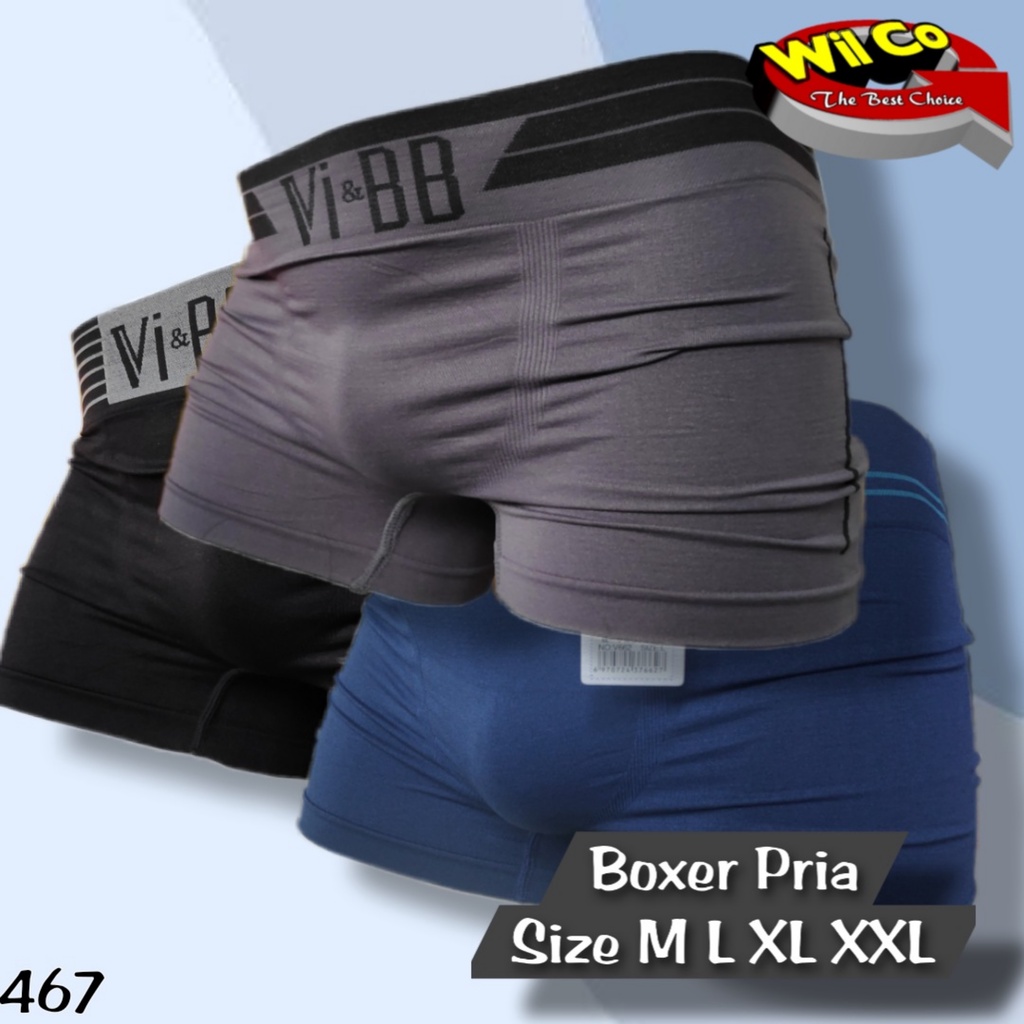 K467T - (HARGA PER 3 Pcs) CELANA DALAM BOXER PRIA DEWASA Vi BB PRIA IMPORT SIZE M - XXL