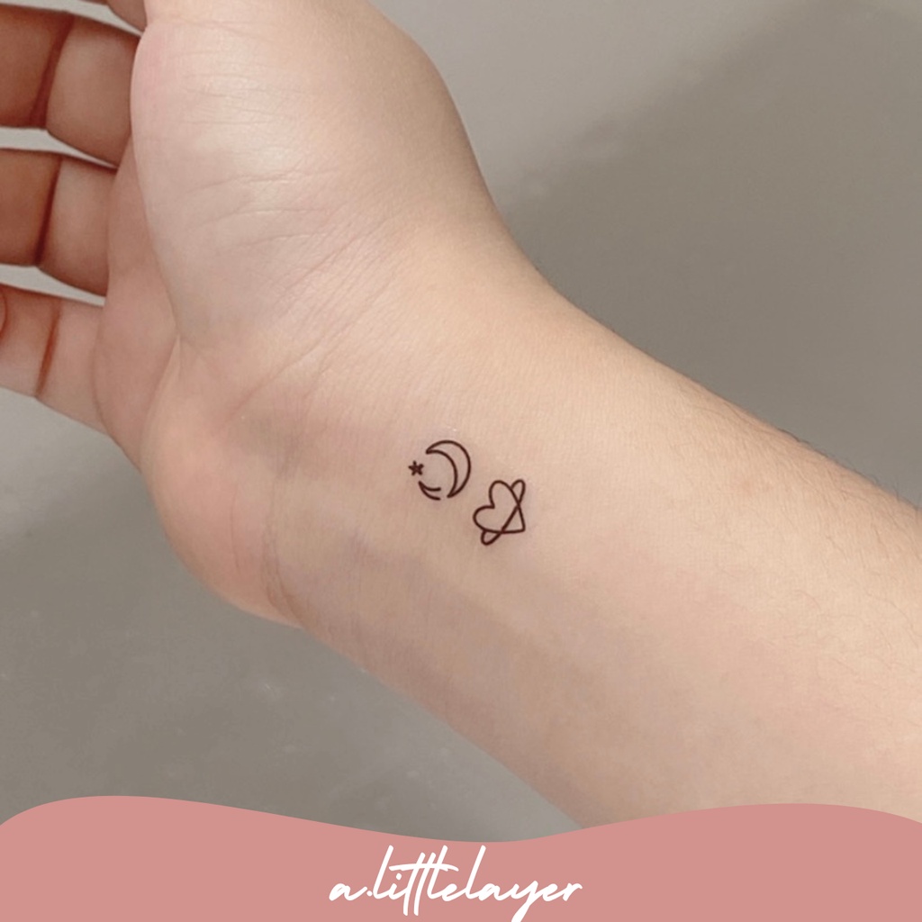 L Korean Tattoo Temporary tiny korean small cute animal tattoo bird tattoo heartbeat tattoo smile ta