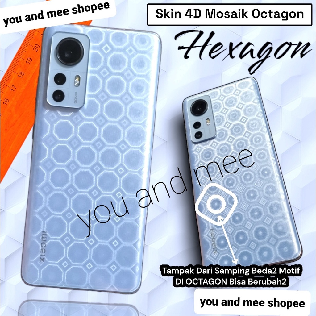 HEXAGON !! Skin Back Casing iPhone X Xs XR Xsmax 7+ 7 8 6 6+ 6S Plus 6G 6 5 5G 5s SE2 2020 SE 2016 SE3 2022 Garskin Clear Matte Glare OCTAGON Belakang Motif Bagus Anti Jamur Stiker Murah HP 2 3 Max  S G