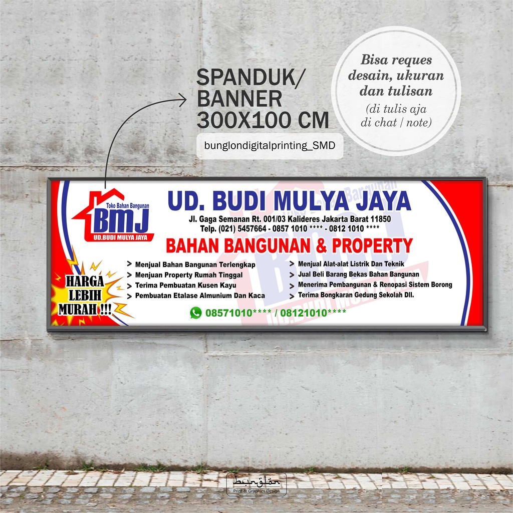 Spanduk, Banner Toko Bahan Bangunan & Property