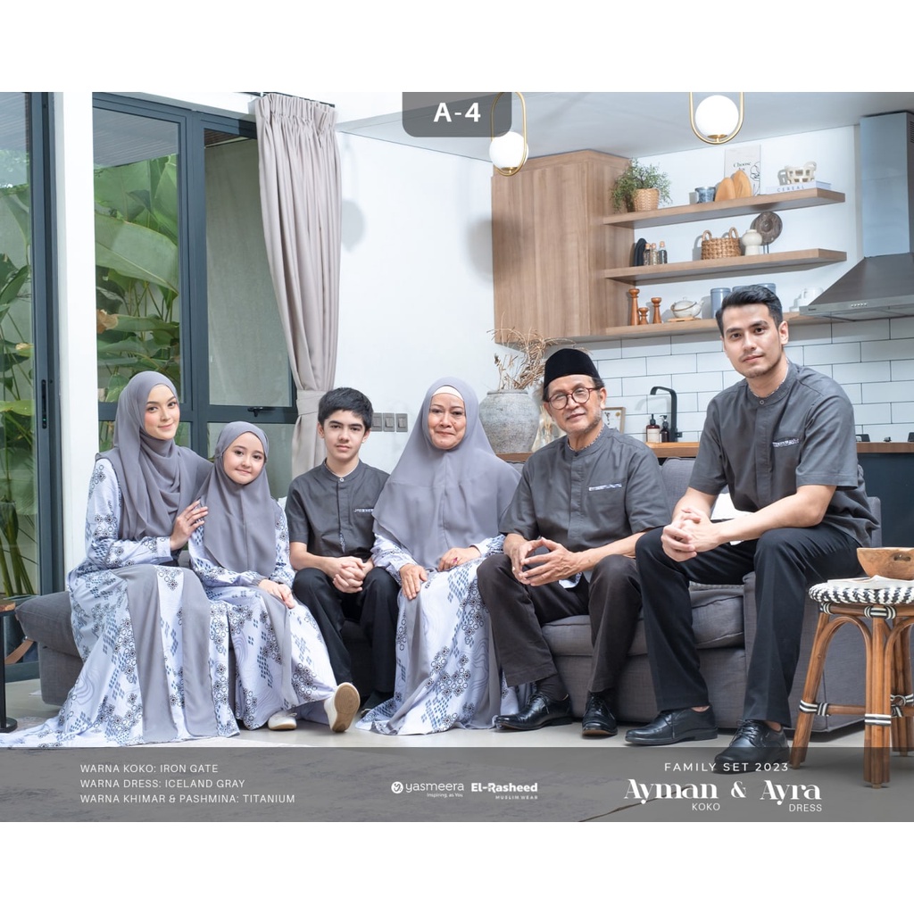YASMEERA AYMAN DAN AYRA A4 BAJU SERAGAM KELUARGA LEBARAN 2023