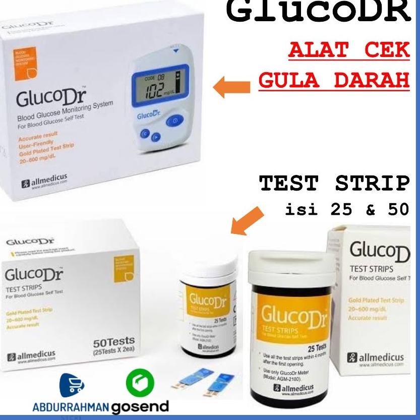 ➫ Alat Ukur Cek Gula Darah Glucodr gluco dr Test Strip Code 8 AGM 2100 ☏