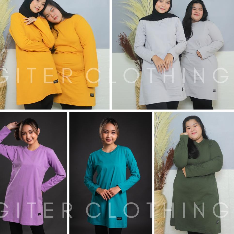 [KODE 58] kaos tunik giter - kaos tunik jumbo ld 120 - tunik kaos oversize ( army lilac tosca mustar