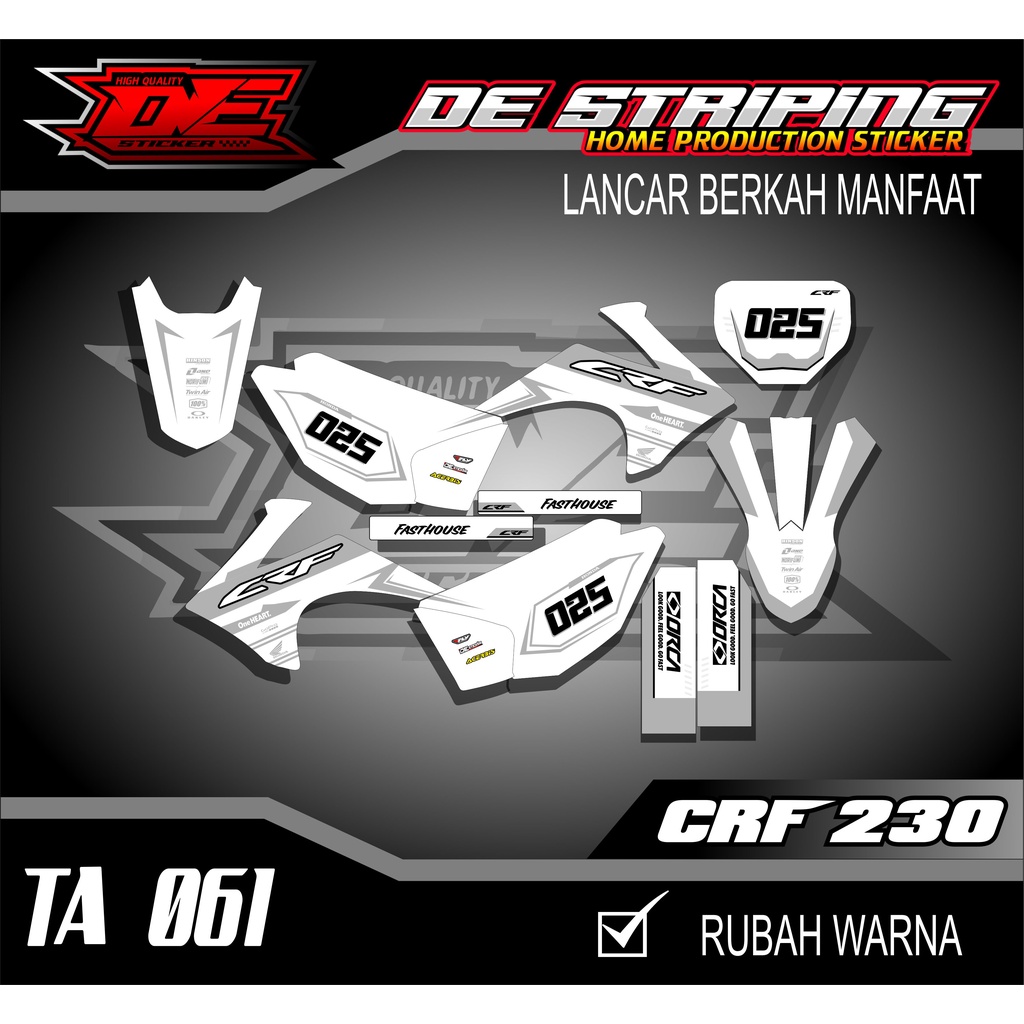 Striping Stiker Motor CRF 230 Stiker Decal CRF 230 Keren TA061
