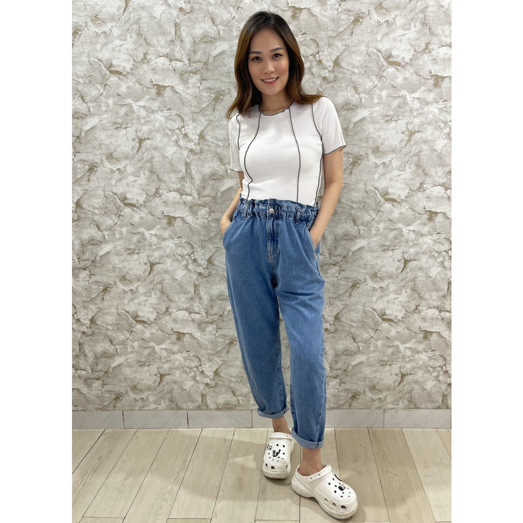 MODAVIE - ELDORA CROP TOP Baju Atasan Wanita Crop Kombinasi