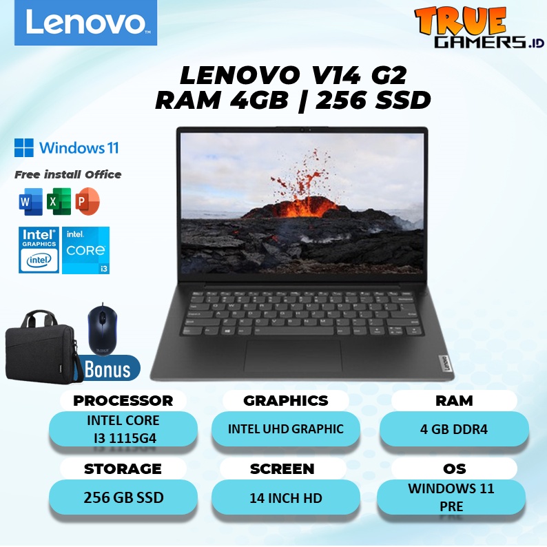 LAPTOP LENOVO V14 G2 I3 1115G4 8GB 256SD W11 14.0FHD