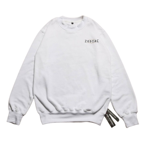SWEATER PRIA CREWNECK PRIA WANITA DISTRO POLOS 100% ORIGINAL SKM ZODIAC PUTIH KATUN FLEECE TEBAL KER