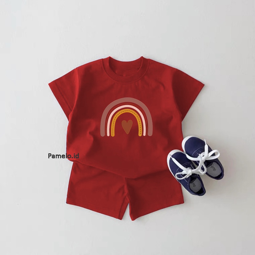 Pamelo.id Set Anak Viral / Rainbow / Fashion Anak / Stelan baju anak / Korea Style / Set Balita