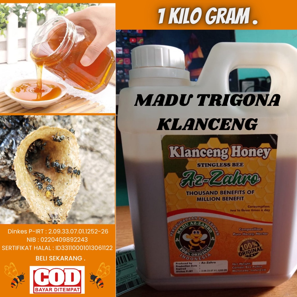 

Madu Kesehatan lebah klanceng 1000 gram original termurah terlaris halal