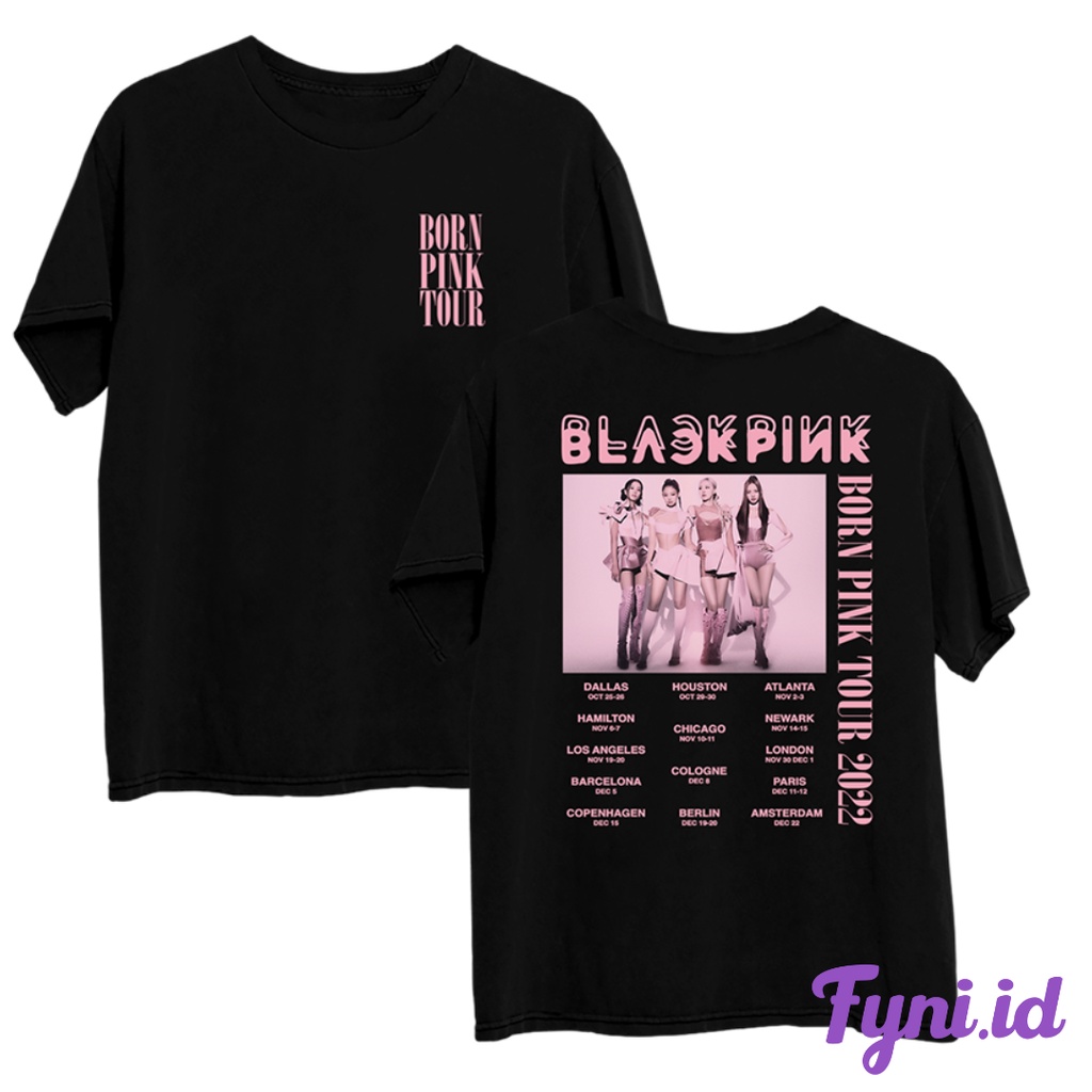 KAOS BORN PINK WORLD TOUR BLACKPINK BAHAN KATUN COMBED 30S SIZE S-5XL