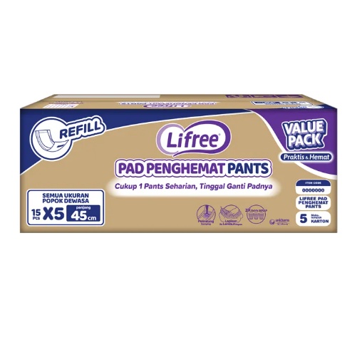 Lifree Pads Penghemat Pants Value New Putih 45 cm per satuan bungkus Asli