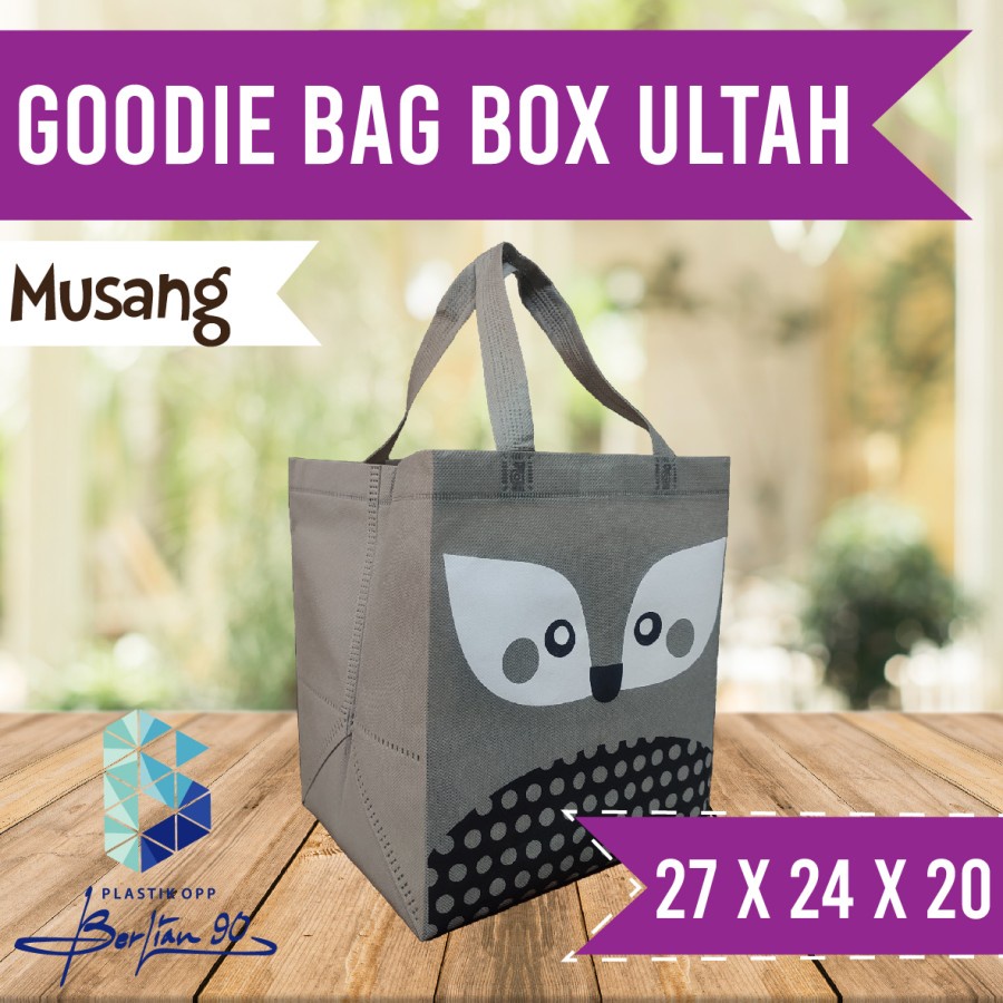 

Godie Bag Uk 27x24x20 cm Motif Lucu Spunbond Tebal / Tas Spunbond Motif Monkey / Tas Goodie Bag Abu / Tas Ulang Tahun / Goodie Bag Anak
