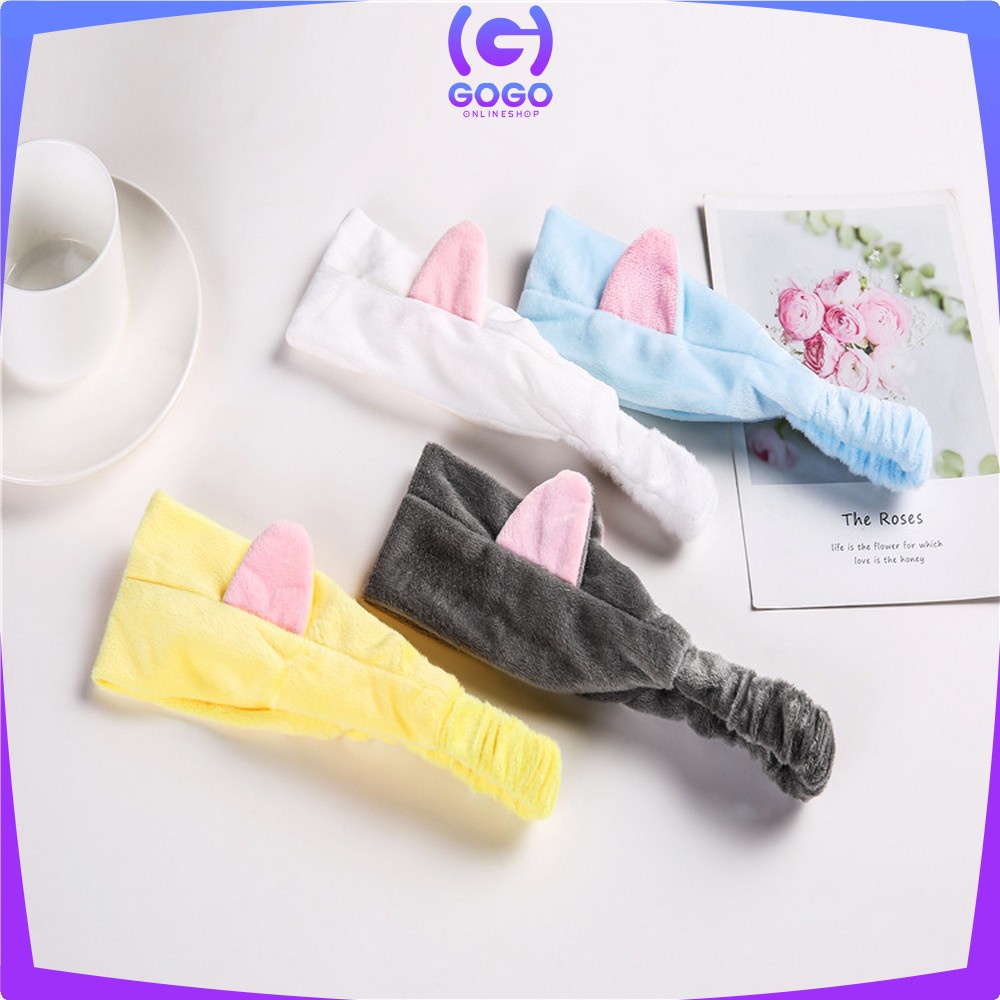 GOGO-C67 Bando Masker Motif Kuping Kucing Wanita Bahan Bludru / Bando Korea Facial Headband Hairband Women Aksesoris Rambut Import