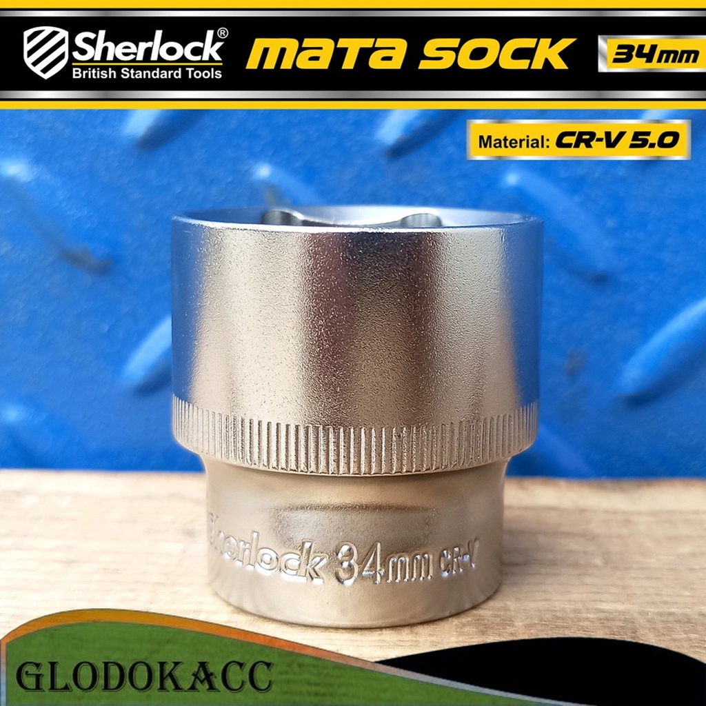 Kunci Shock 34 mm 6 PT / Sherlock Mata Sok/Sock 1/2 inch