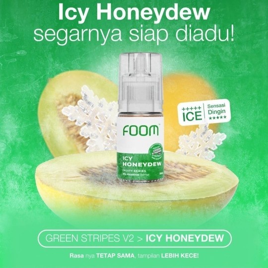 Foom Green Stripes / Icy Honeydew Salt 30ML