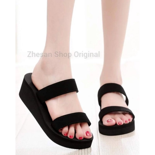 Sandal Wedges Wanita Bandua Terbaru / Sendal Wanita Kekinian