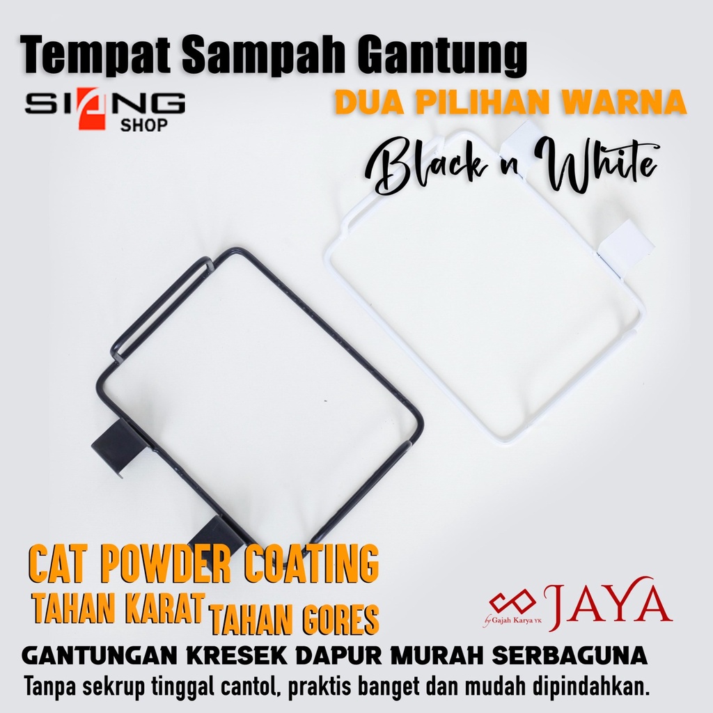 Rak Gantung besi gantungan Kantong Sampah dengan kait multifungsi