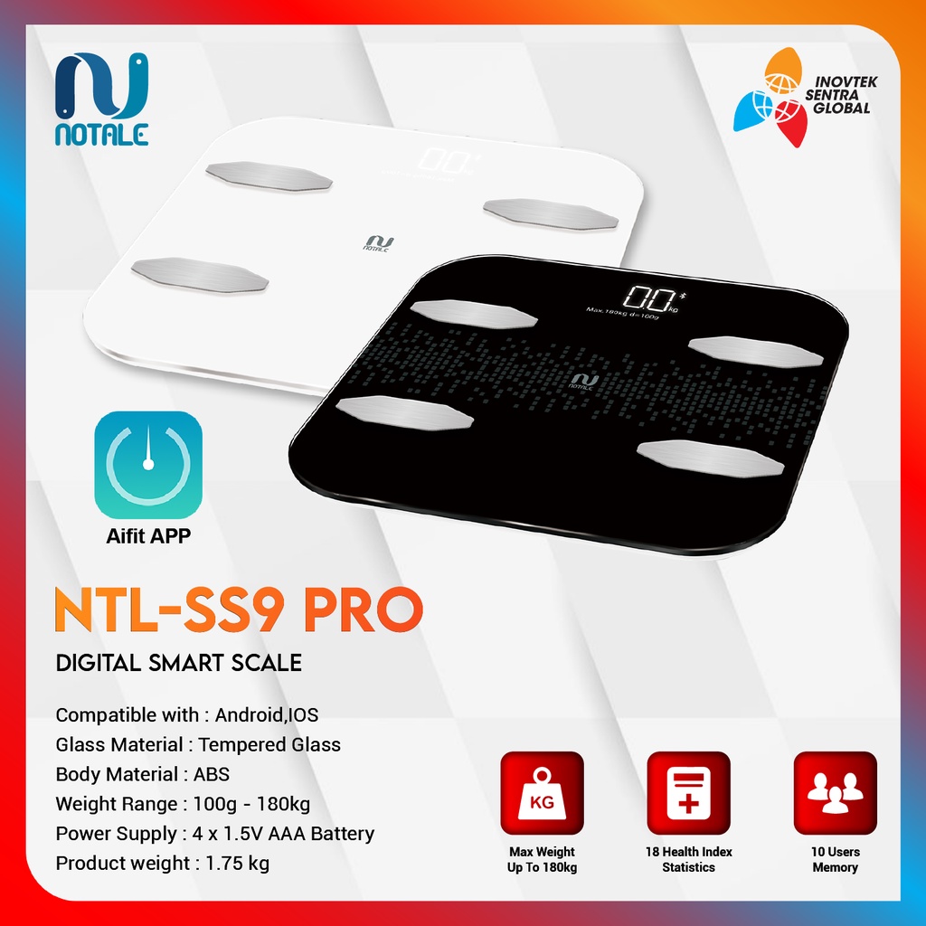 Notale NTL-SS9 PRO Smart Weight Scale - Timbangan Badan Digital