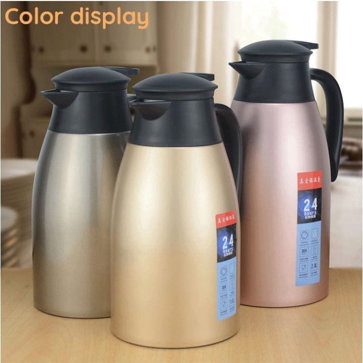 SHENAR,(COD) TERMOS european vacuum jug - sus 304 termos air vacuum stainless steel panas dingin teh kopi 2 liter warna