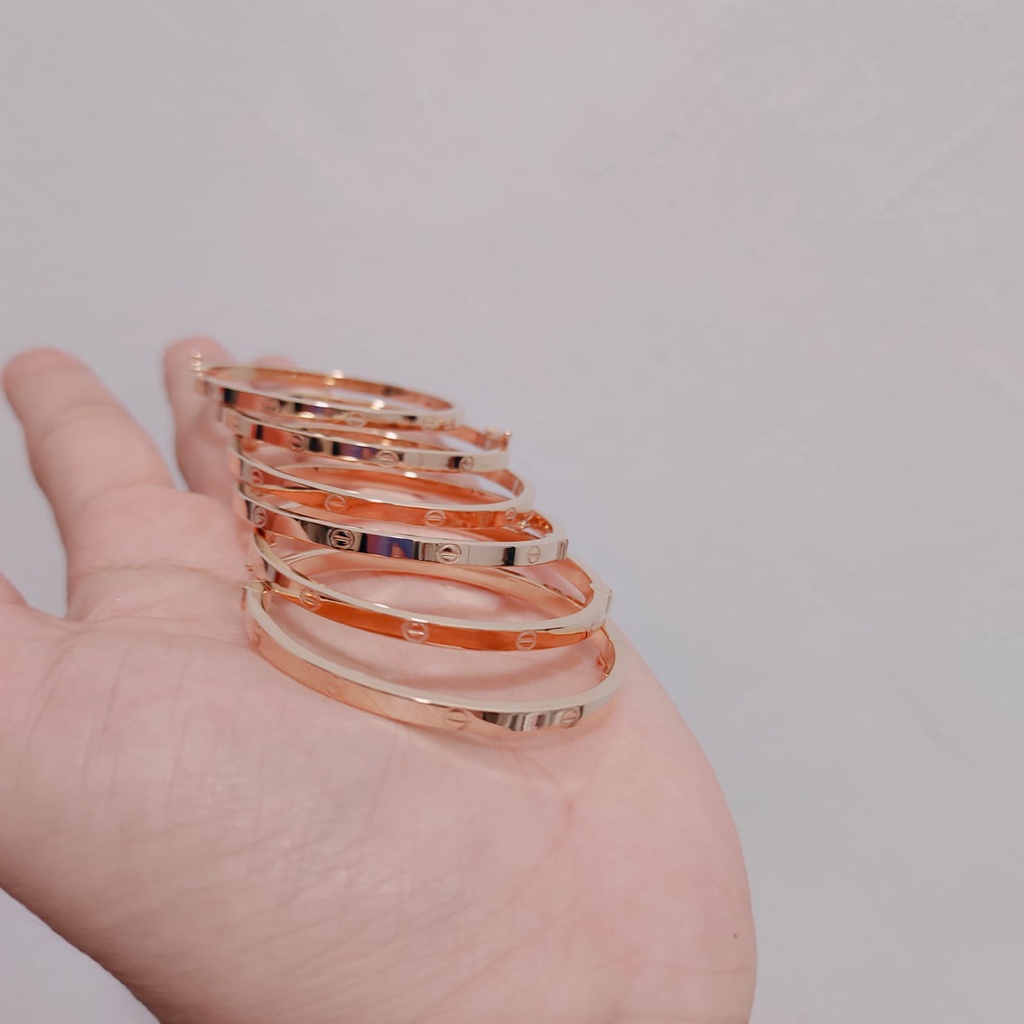 gelang anak cowok dan cewek cartr paku padat tebal  awet emas asli