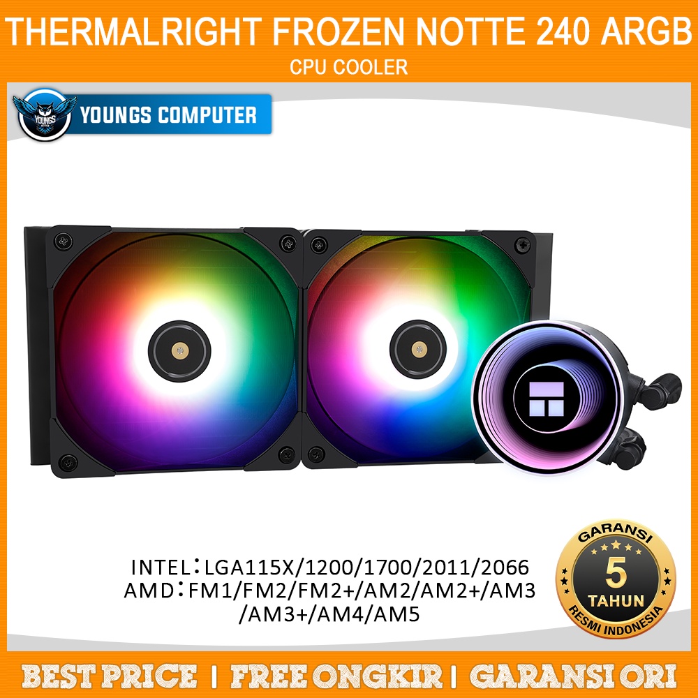 CPU COOLER THERMALRIGHT Frozen Notte 240 BLACK ARGB AIO Water Cooling