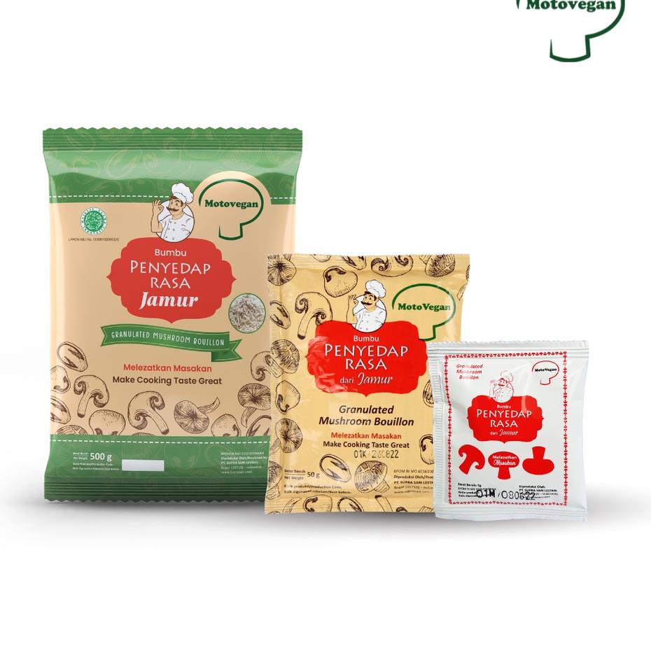 

❃ Motovegan Paket Hemat Kaldu r Non Msg 5Gr, 50Gr Dan 500Gr ♝