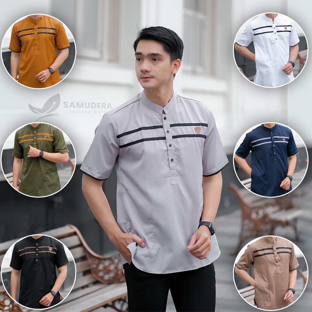 Baju Koko Pria Dewasa Lengan Pendek Size M L XL XXL Material Catton Adem Serap Keringat Terlaris 2023