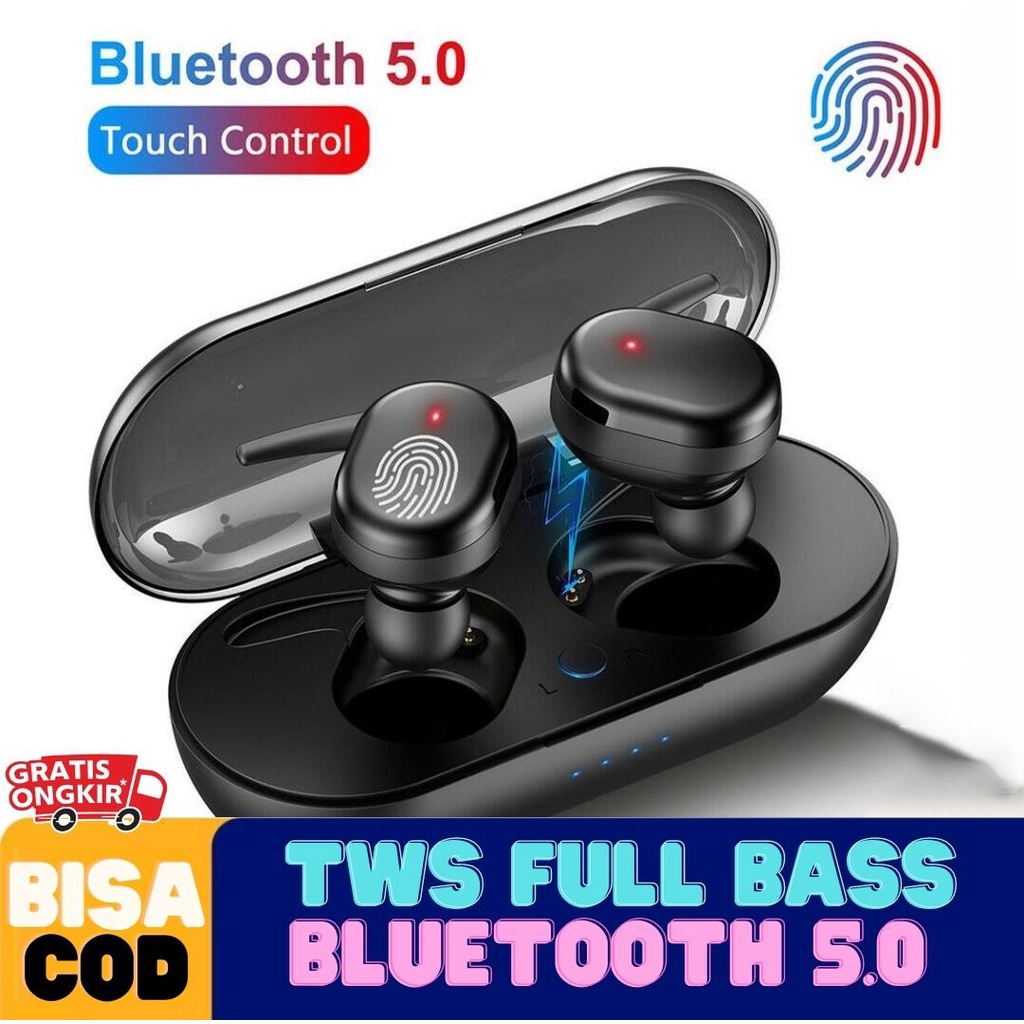 headset bluetooth full bass TWS Y30 earphone Bluetooth henset Murah TWS True wireless earbuds hifi stereo sound earphones bluetooth 5.0 Auto pair and anti - slide design headset Dengan Mikrofon untuk semua hp iPhone OPPO Vivo Xiaomi