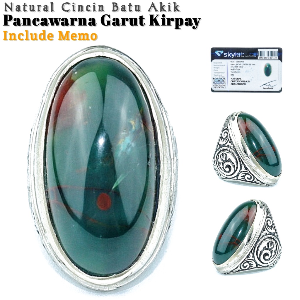 Cincin Pancawarna Garut Kirpay Natural Batu Free Memo