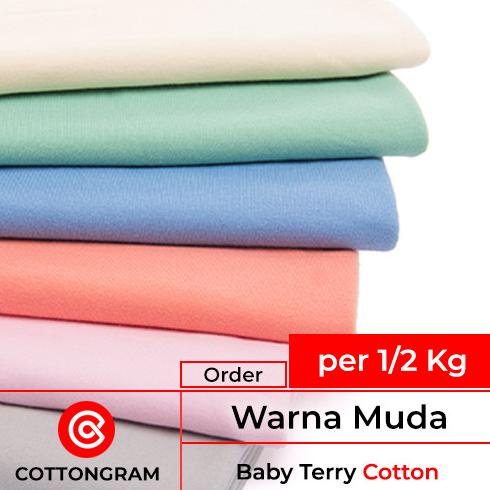 MURAH Kain Baby Terry Katun Bahan Sweater Hoodie per 1/2 Kilo Warna Muda