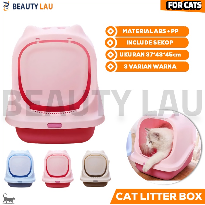 CAT LITTER BOX KUCING JUMBO TERTUTUP BAK PASIR TEMPAT PUP POOP KOTORAN KUCING TOILET WC KUCING