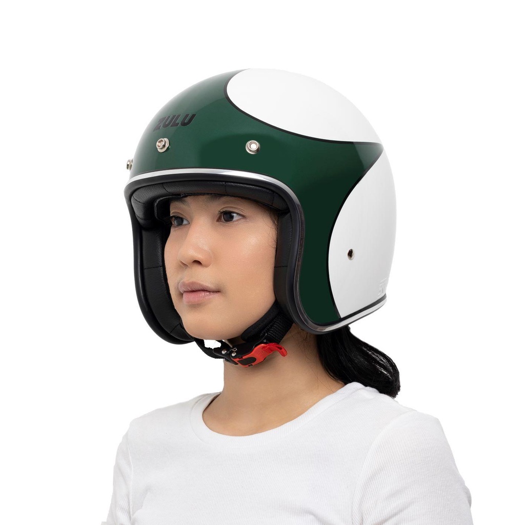 Helm Bogo Retro KBS / Emerlad White Lis Chrome / Helm PREMIUM Untuk Pria Dan Wanita Dewasa COD