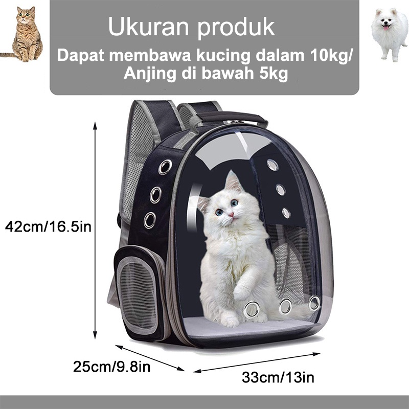 Tas Kucing Murah Anjing Tas Transparan Pet Cargo Tas Ransel Hewan atau Travel Bag Nyaman dan Anti Air Cat Bag Pet Bag aksesoris hewan peliharaan