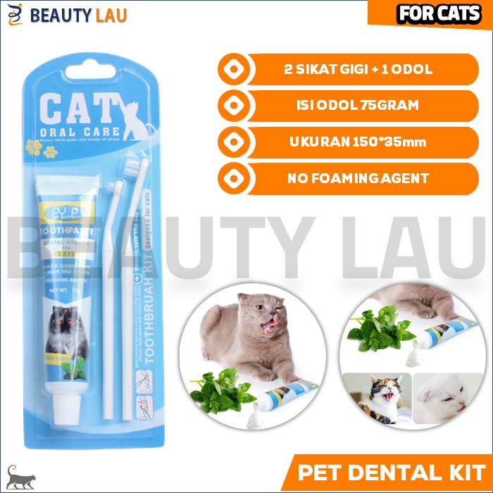 SIKAT GIGI KUCING DAN ODOL PASTA GIGI KUCING CAT ORAL CARE PET DENTAL KIT PET TOOTHBRUSH