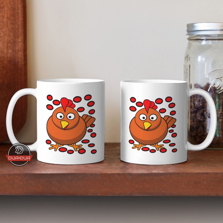 Mug Gelas rooster chick livestock hen